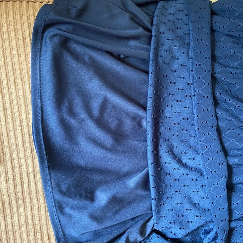 BEBOP Navy Tie Sleeveless Eyelet Fit + Flare lined dress -NWT -Size L (Large) - Picture 8 of 12